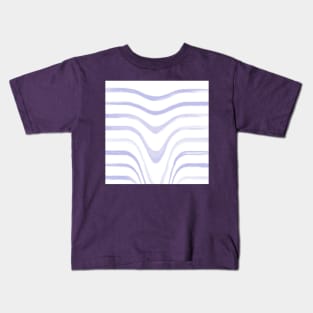 "Dripping Moment" - Liquid Lines Swipe Effect Downwards Swoop White Light Purple Periwinkle Lavender Lilac Abstract Art Original Digital Drawing Painting Artwork Kids T-Shirt